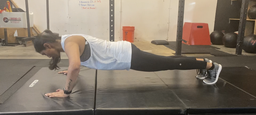 Woman doing a push up